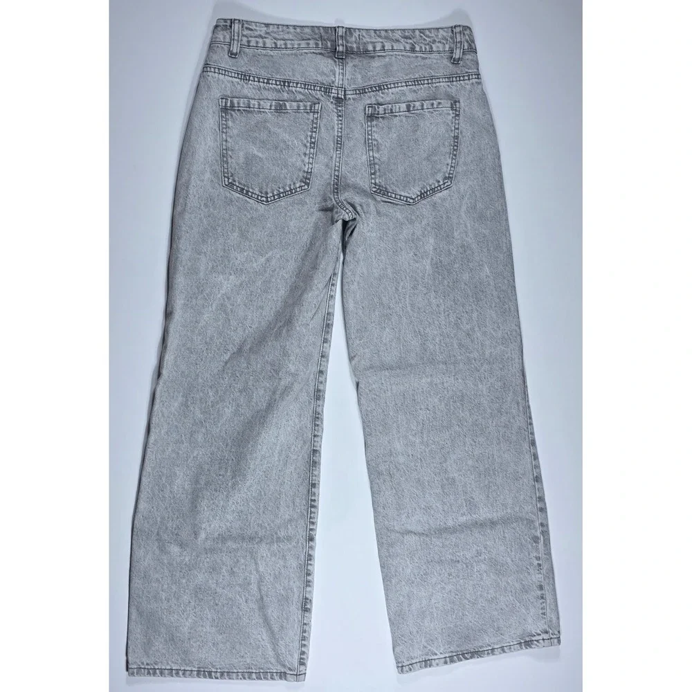 Disclosure Womens Wide Leg Jeans Gray Acid Wash High Rise Denim Size 9/29